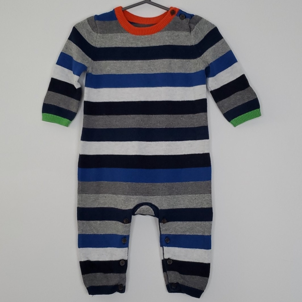 {GAP} Blue Gray & White Striped Sweater Thin Blue Line Jumper